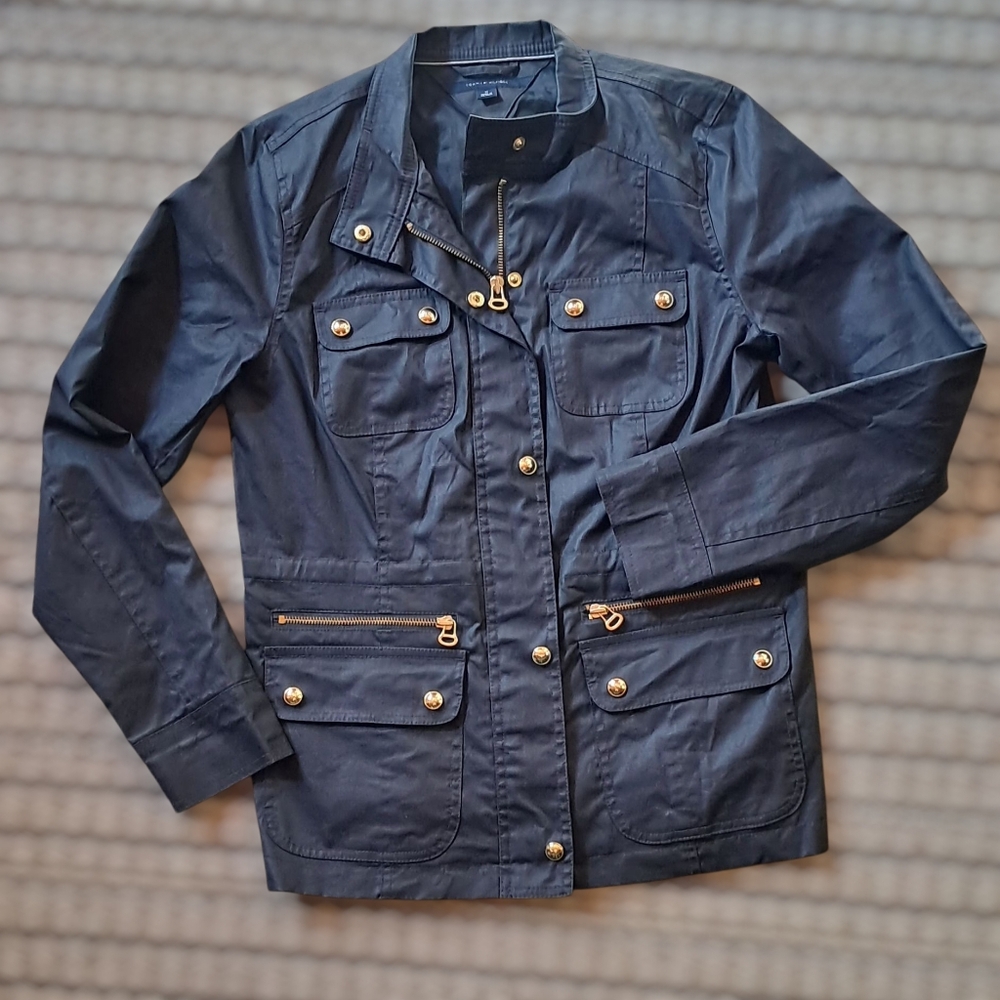 Tommy Hilfiger Navy Jacket with Gold Accents
